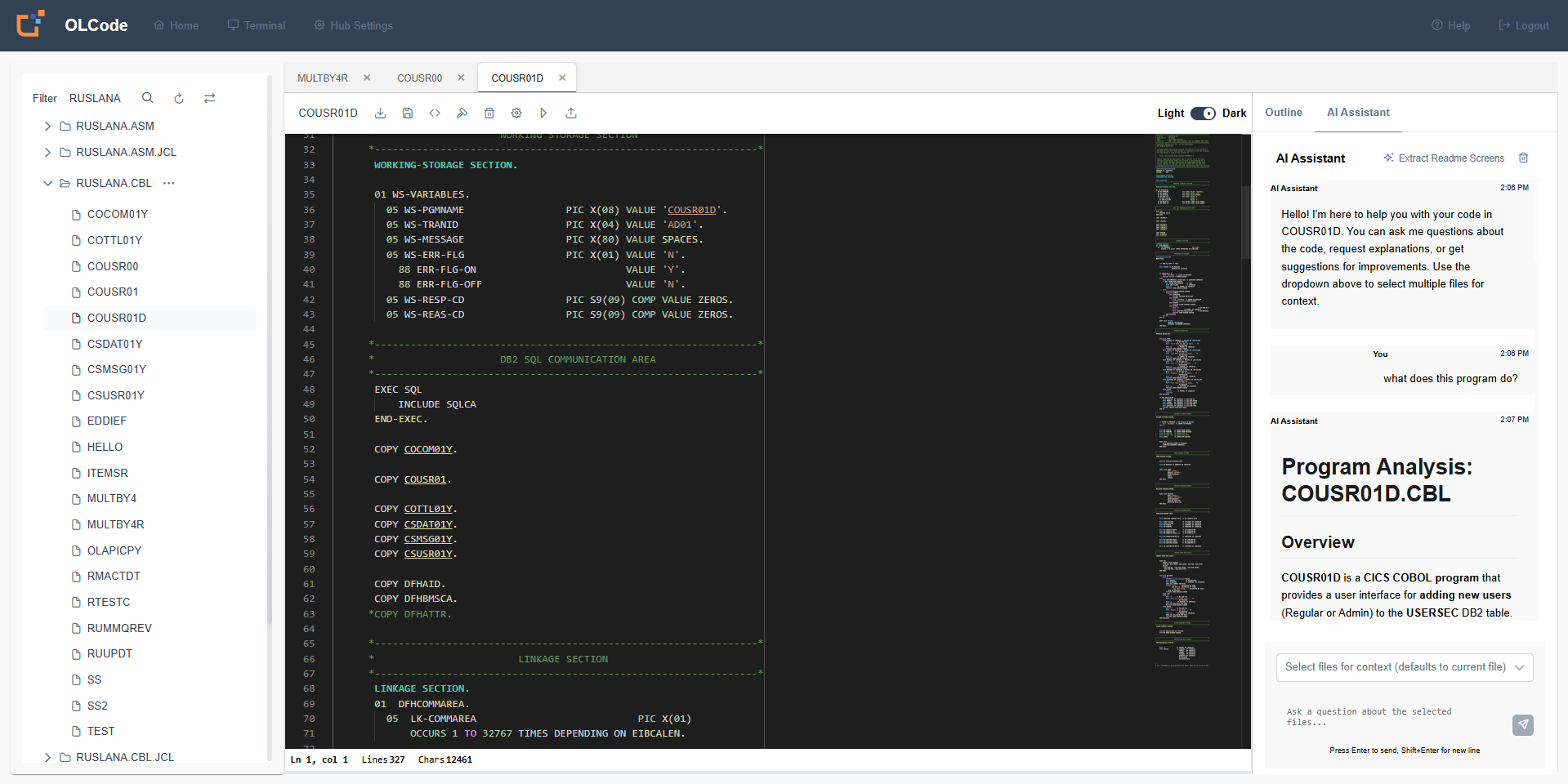 OpenLegacy Code - AI-Powered Legacy Code Editor and Compiler