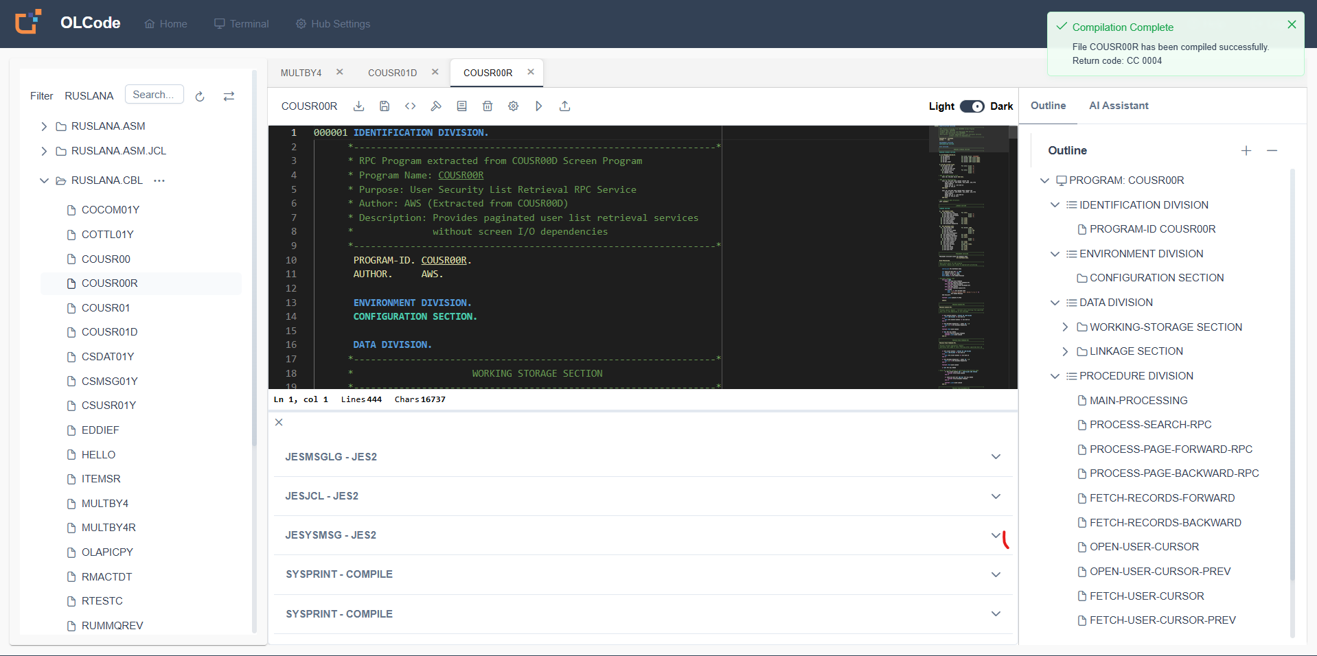OpenLegacy Code - AI-Powered Legacy Code Editor and Compiler