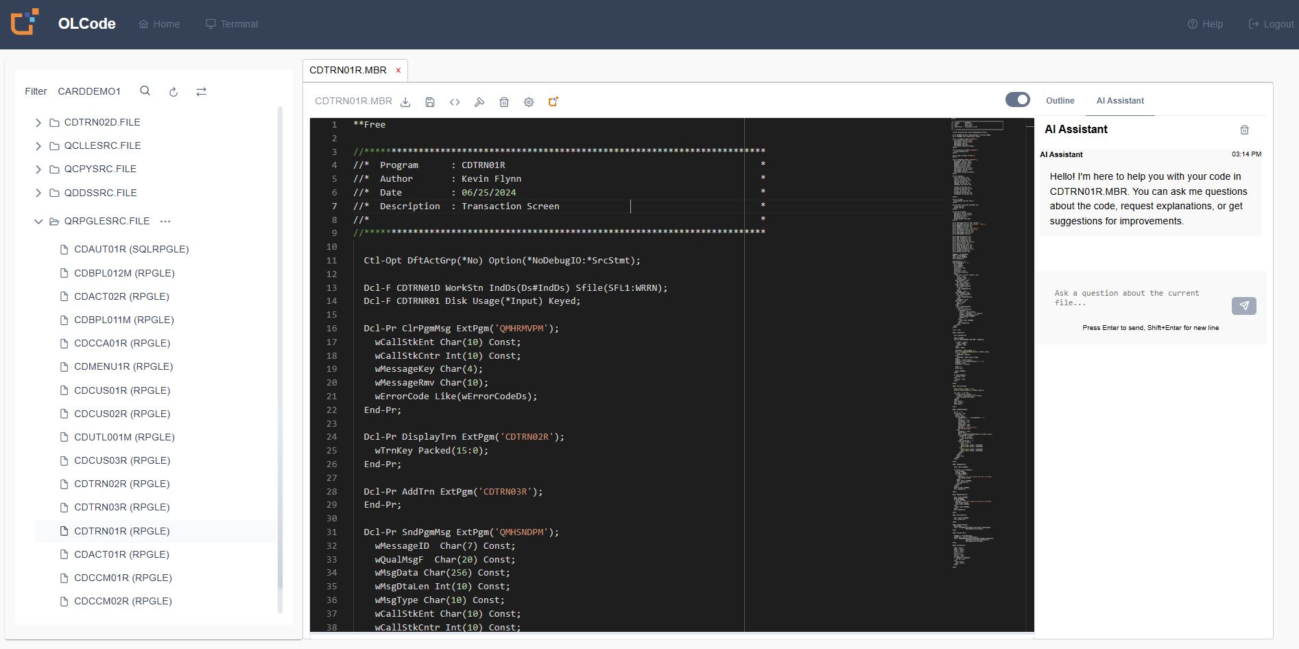 OpenLegacy Code - AI-Powered Legacy Code Editor and Compiler