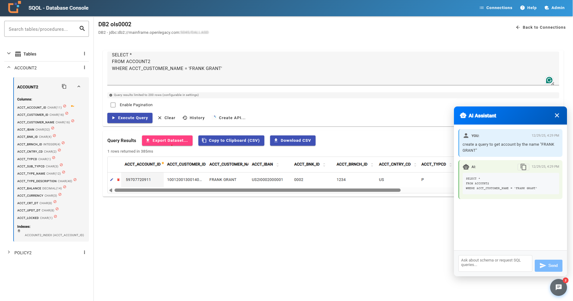 SQOL - SQL to API Transformation Tool